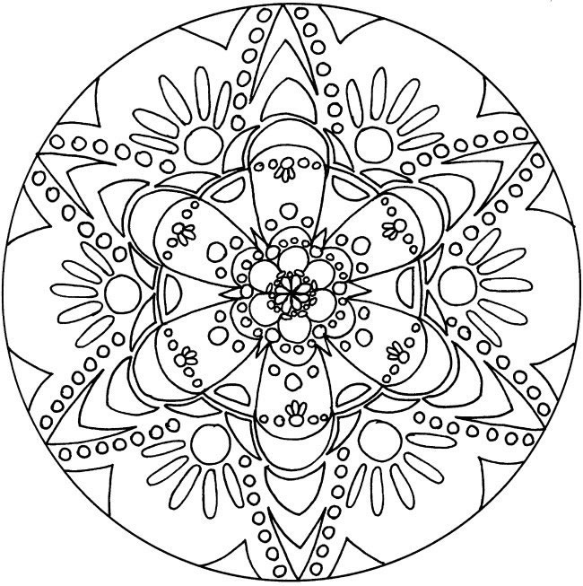 Geometric Mandala drawing also inspired by nature and vegetation. The vegetal elements often marry very well with the Mandalas, discover it with this incredible Mandala. You must clear your mind and allow yourself to forget all your worries and responsibilities.